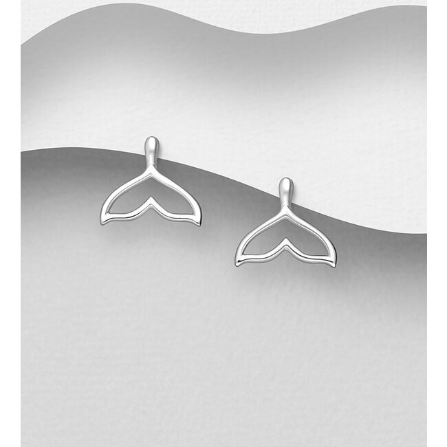 Sterling Sterling Whale Tail Studs