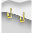 Sterling Sterling Omega Hoops & CZ - Gold Plated