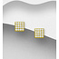 Sterling Sterling Square Pave Studs - Gold Plated