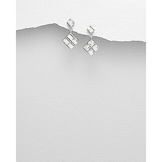 Sterling Sterling Pave Triangle Drops with Austrian Crystal