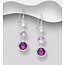 Sterling Sterling Drop Earrings with Three Austrian Crystals (more colours)