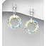 Sterling Sterling Drop Earrings - Austrian Crystal Circle with CZ (more colours)