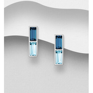 Sterling Sterling Austrian Crystal Bar Earrings (more colours)