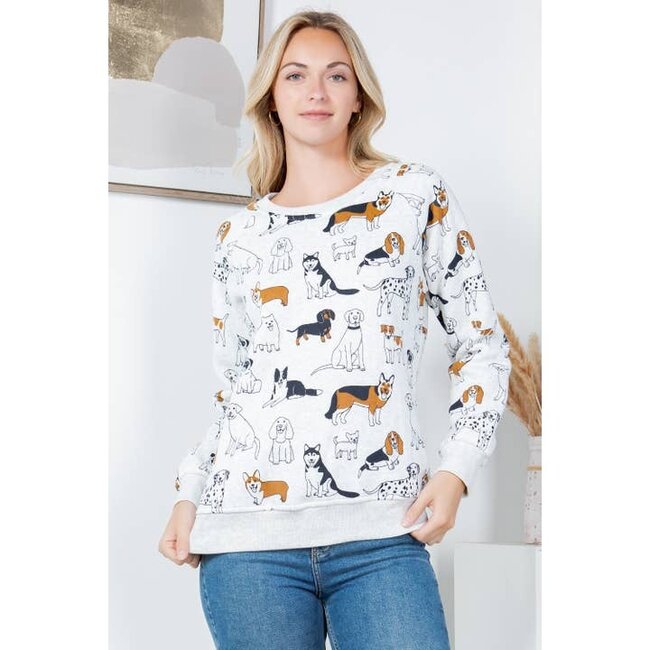 Variety of Dog Print Sweatshirt