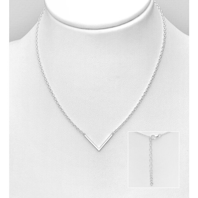 Sterling Sterling Silver V Necklace