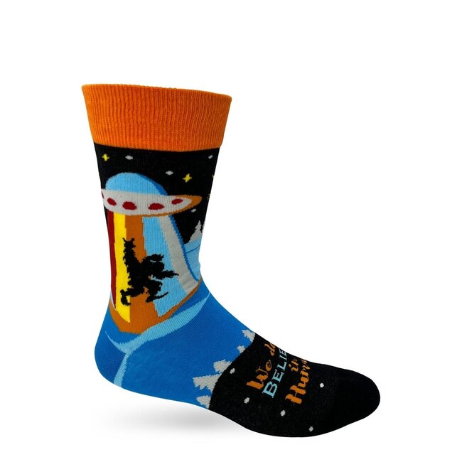 We Don't Believe in Humans - Men's Novelty Crew Socks