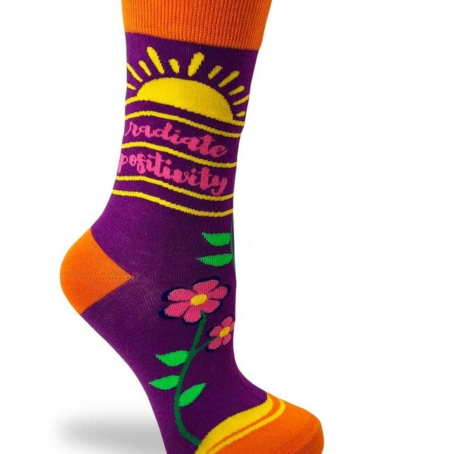 Radiate Positivity - Women's Novelty Crew Socks