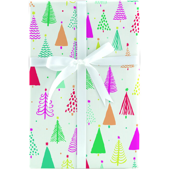 10 FT Roll Wrap - Bold Bright-Painted Trees