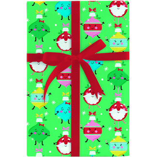 10 FT Roll Wrap - Happy Ornaments