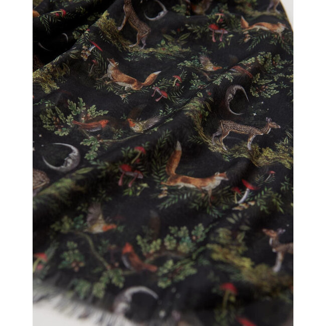Fable England A Night's Tale Woodland Lightweight Scarf Midnight