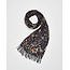 Fable England Wolf Garden Navy Scarf with Tassels