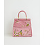 Fable England Morning Song Bird Embroidered Mini Pink Tote