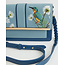 Fable England Embroidered Kingfisher Blue Cross Body Purse