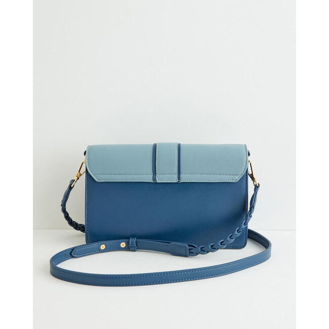 Fable England Embroidered Kingfisher Blue Cross Body Purse