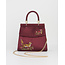 Fable England Fox & Mushroom Embroidered Burgundy Satin Tote