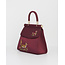 Fable England Fox & Mushroom Embroidered Burgundy Satin Tote