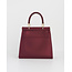 Fable England Fox & Mushroom Embroidered Burgundy Satin Tote