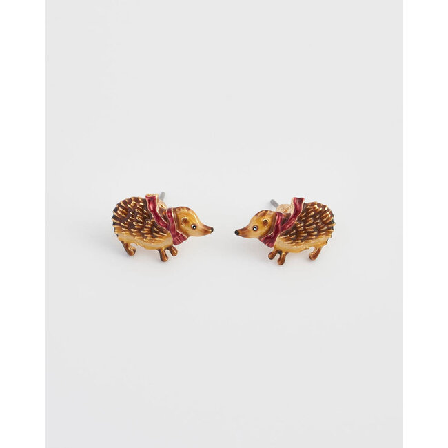 Fable England Cozy Hedgehog Charm Stud Earrings