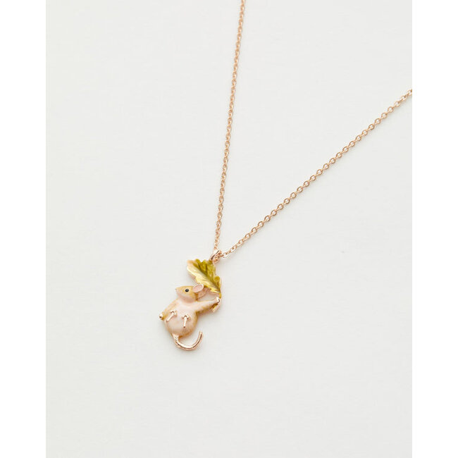 Fable England Enamel Dormouse Short Necklace