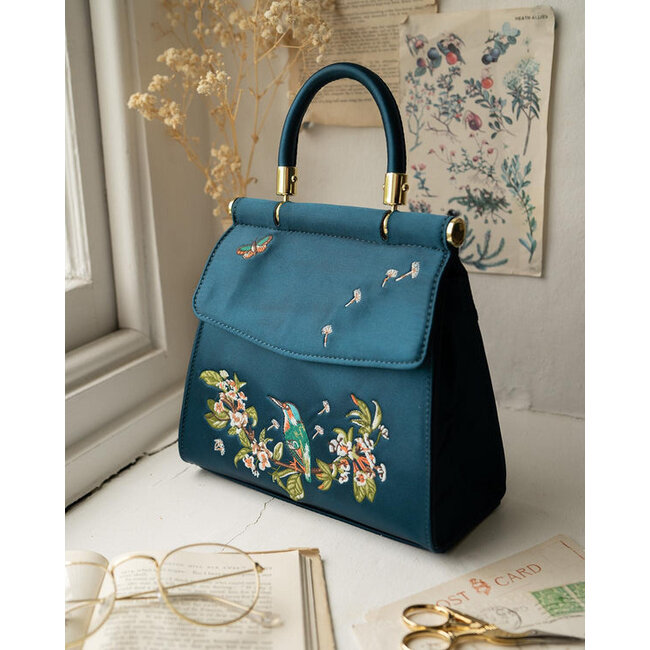 Fable England Morning Song Kingfisher Mini Teal Tote