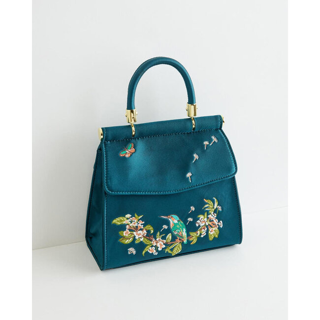 Fable England Morning Song Kingfisher Mini Teal Tote