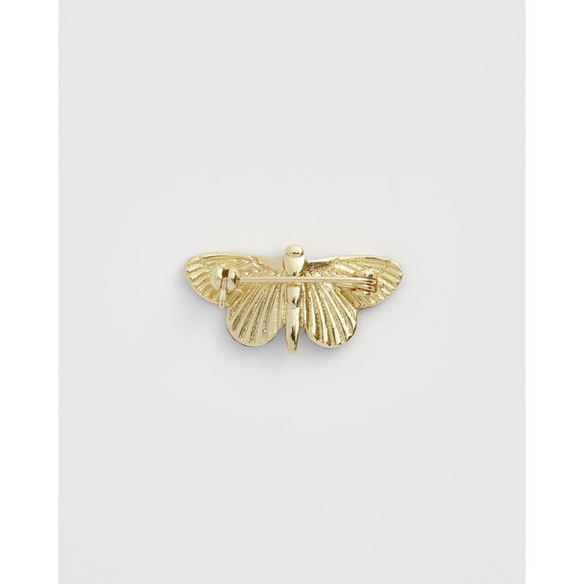 Fable England Deco Butterfly Blue Brooch