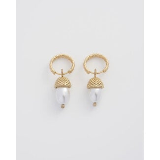 Fable England Acorn Pearl Hoops