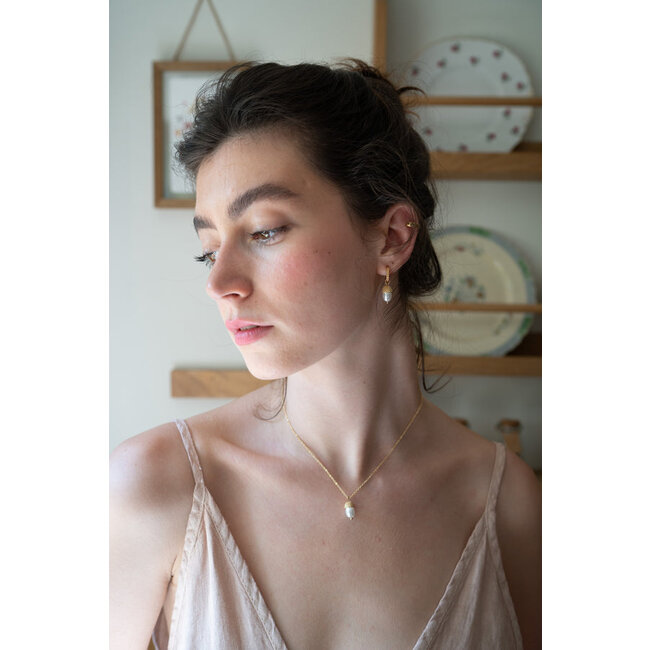 Fable England Acorn Pearl Hoops