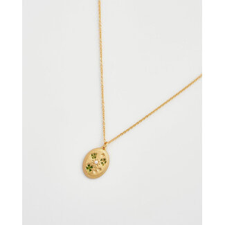 Fable England Four Leaf Clover & Pearl Necklace