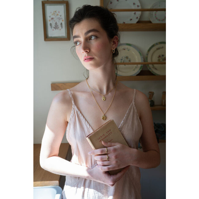 Fable England Four Leaf Clover & Pearl Necklace