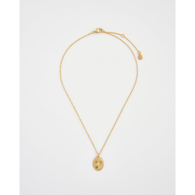 Fable England Four Leaf Clover & Pearl Necklace