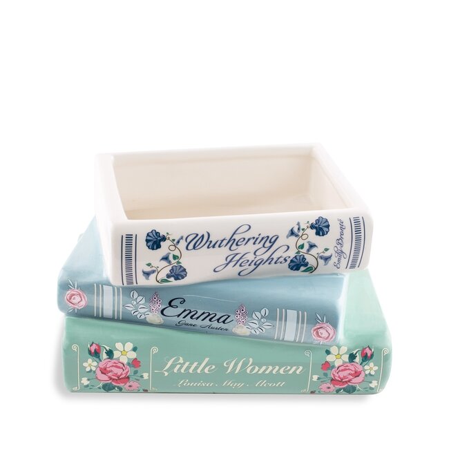 Planter - Stacked Books (Wuthering Heights, Emma etc.)