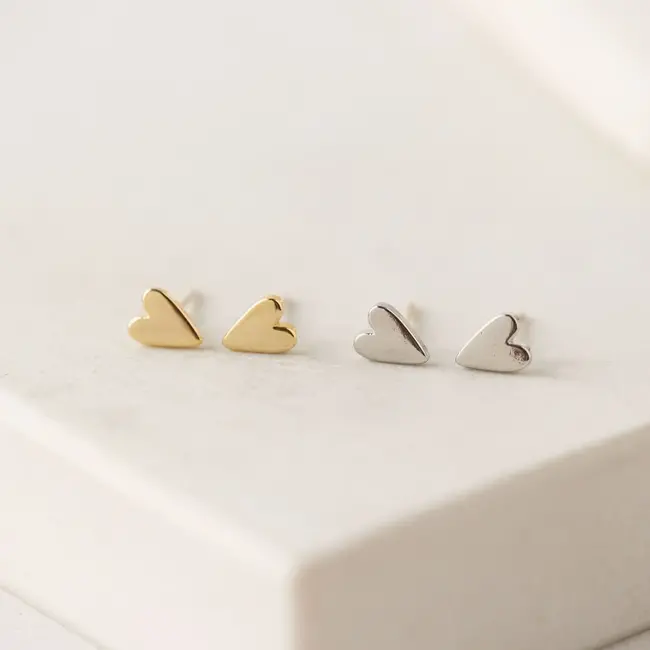 Lover’s Tempo Everly Heart Stud Earrings (gold or silver)