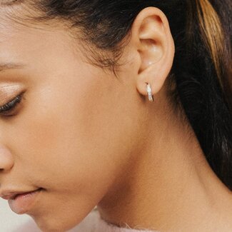 Lover’s Tempo Desi 12mm Huggie Hoop Earrings - Silver