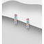 Sterling Sterling & Multicolour Crystal Studs