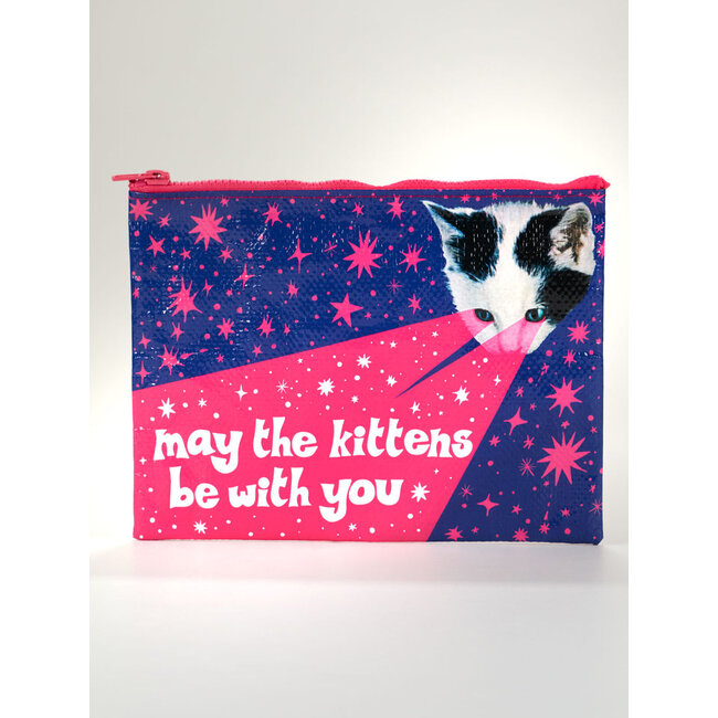 Blue Q May The Kittens Be With You Zipper Pouch