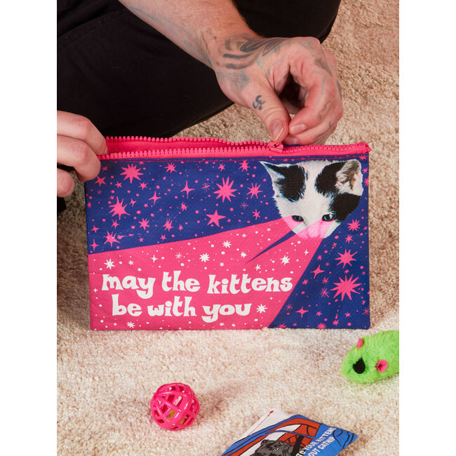 Blue Q May The Kittens Be With You Zipper Pouch