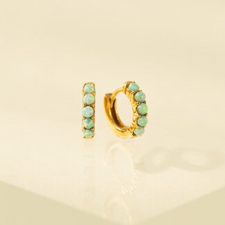 Lover’s Tempo Blue Opal Huggie Gold - 11mm