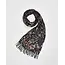 Fable England Wolf Garden Navy Scarf with Tassels