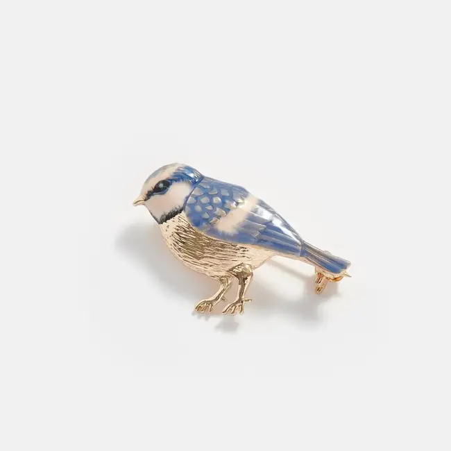 Fable England Enamel Blue Tit Brooch