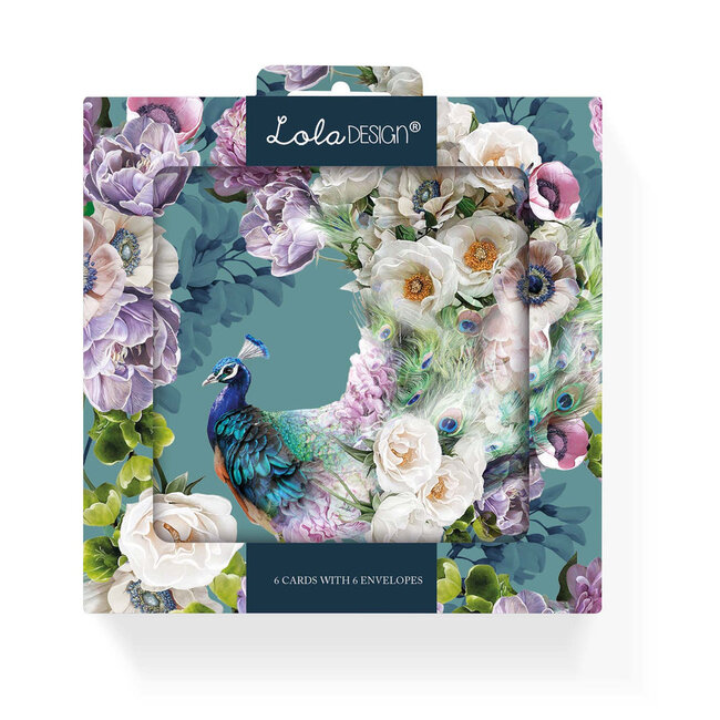 Notecards - Pack of 6 - Peacock Pattern
