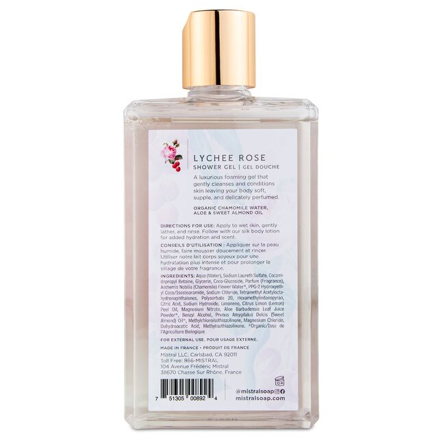 Mistral Luxe Shower Gel 8.7 fl oz - Lychee Rose
