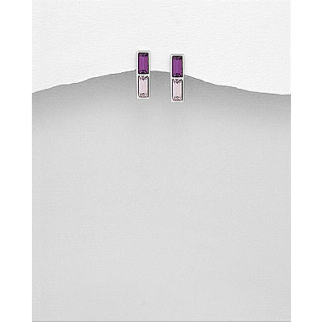Sterling Sterling Austrian Crystal Bar Earrings (more colours)