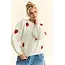 Suzanne - Strawberry Balloon Sleeve  Sweater
