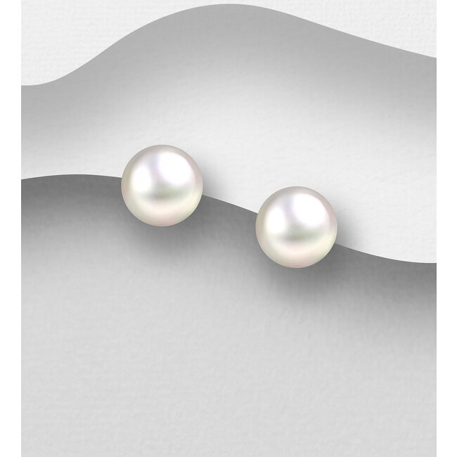 Sterling Studs-1/3” Pearl Earring
