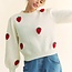 Suzanne - Strawberry Balloon Sleeve  Sweater