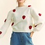 Suzanne - Strawberry Balloon Sleeve  Sweater