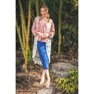 Papillon Lisa - Crochet High Low Vest in Beige