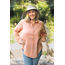 Papillon Cotton Seersucker Top in Coral