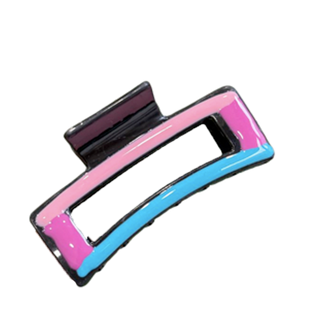 E&S Accessories Multi Coloured Rectangular Hair Claw (more colours)